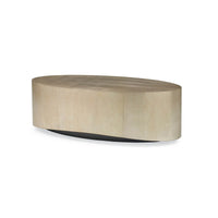 Oval coffee table, modern design, wooden surface