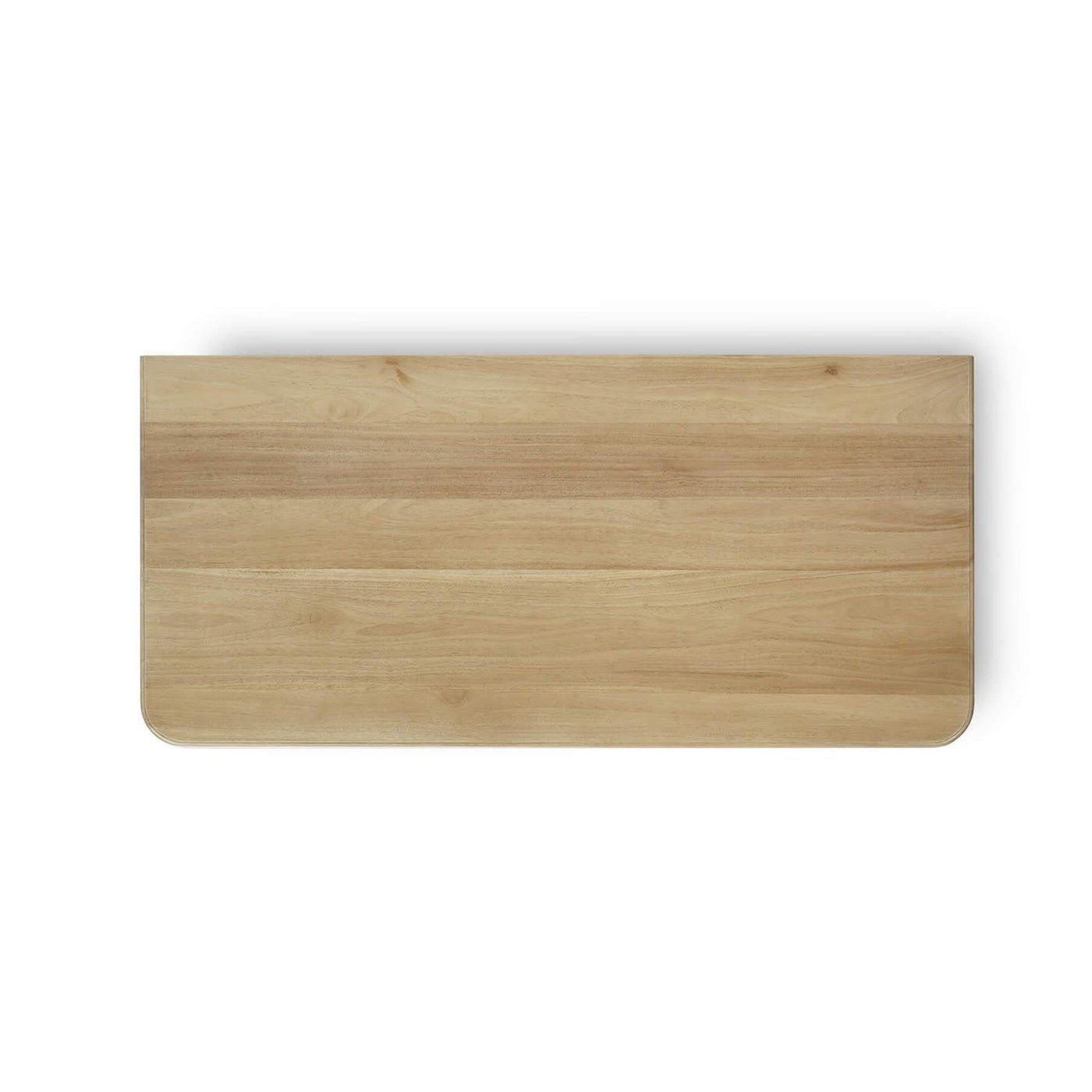 Spool-turned chest top view, smooth wood surface.