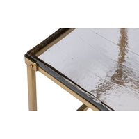 Detailed corner of square end table glass top