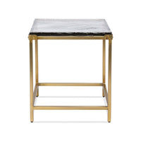 Brass finish end table front view