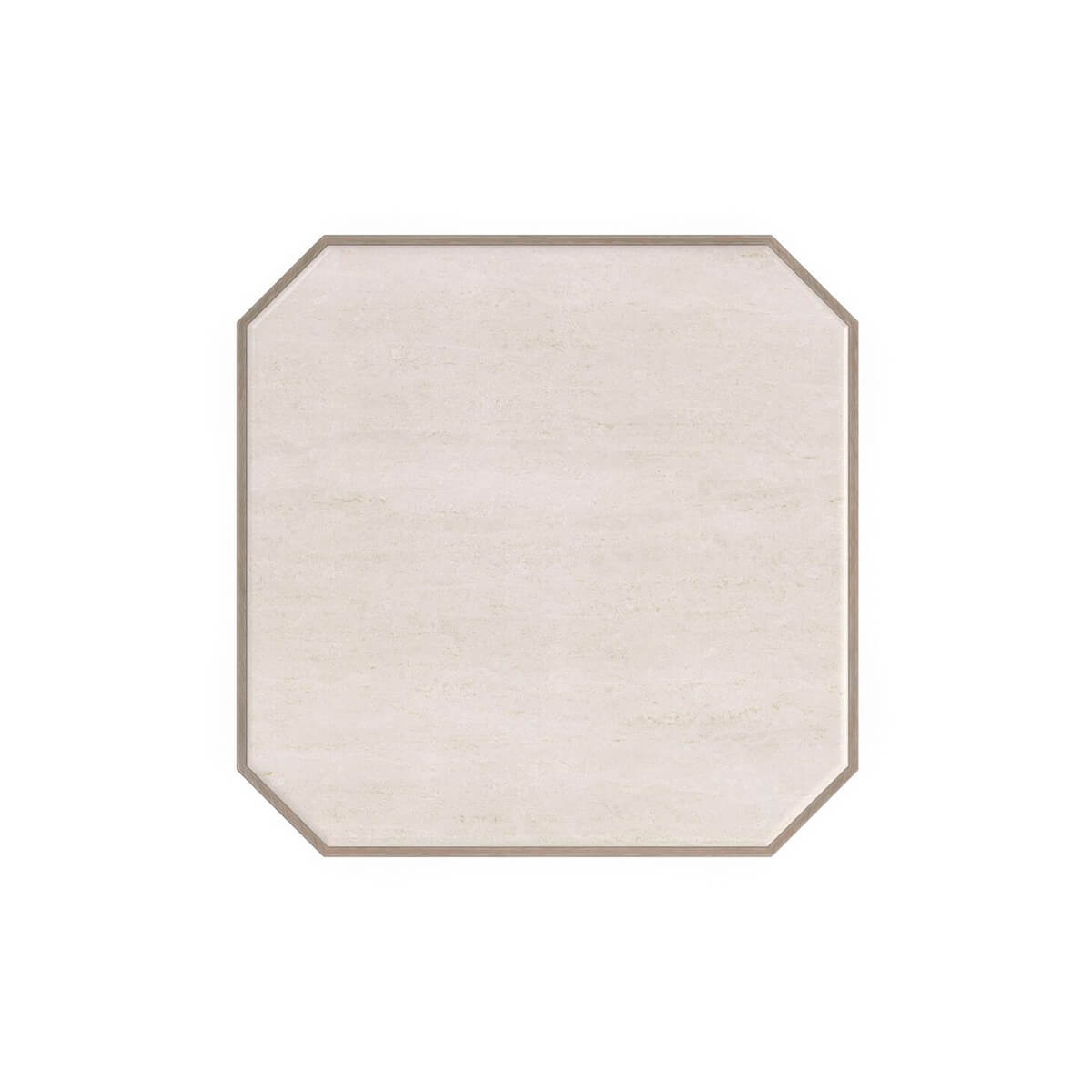 Art Deco end table, top view, geometric shape.