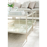 Close-up of square luxury modern coffee table design.