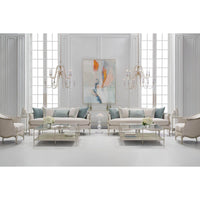 Square luxury modern coffee table in sophisticated living space.