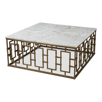 Square Mid Century Marble Top Coffee Table - English Georgian America