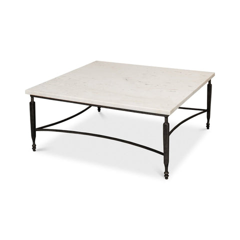 Square Minimalist Marble Top Coffee Table