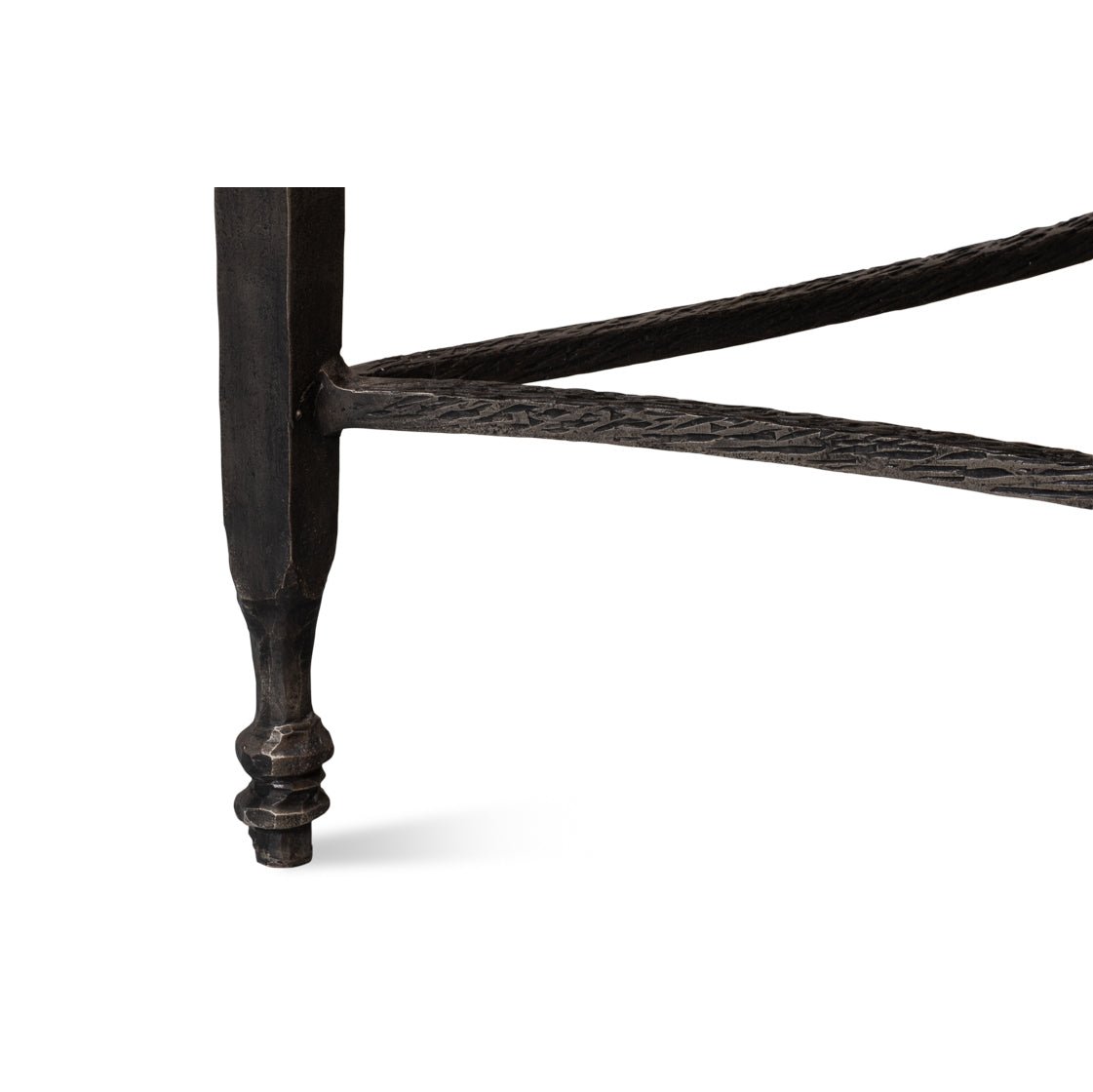 Close-up of table leg and base design.