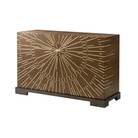 Front view of starburst art deco cabinet design.