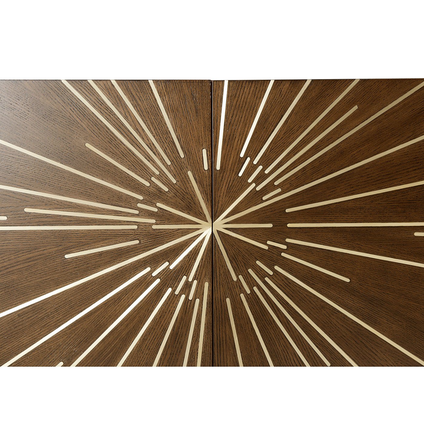 Detailed star pattern on starburst art deco cabinet.