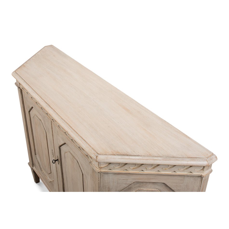 Top view of credenza showing flat surface detail.