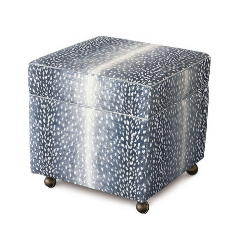 Storage Ottoman Cube - Navy Animal Print
