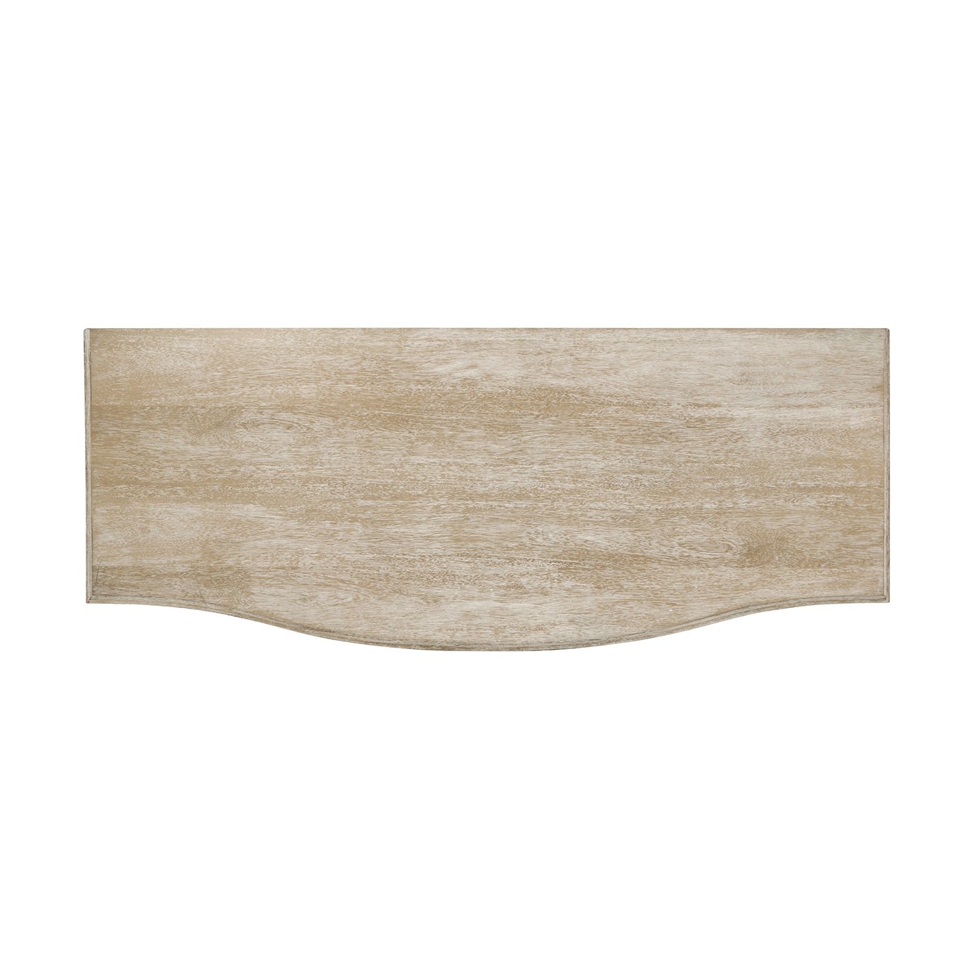 Top surface view, Swedish Bowfront Whitewash Dresser.