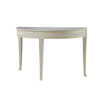 Elegant Swedish painted console table, half-moon design.