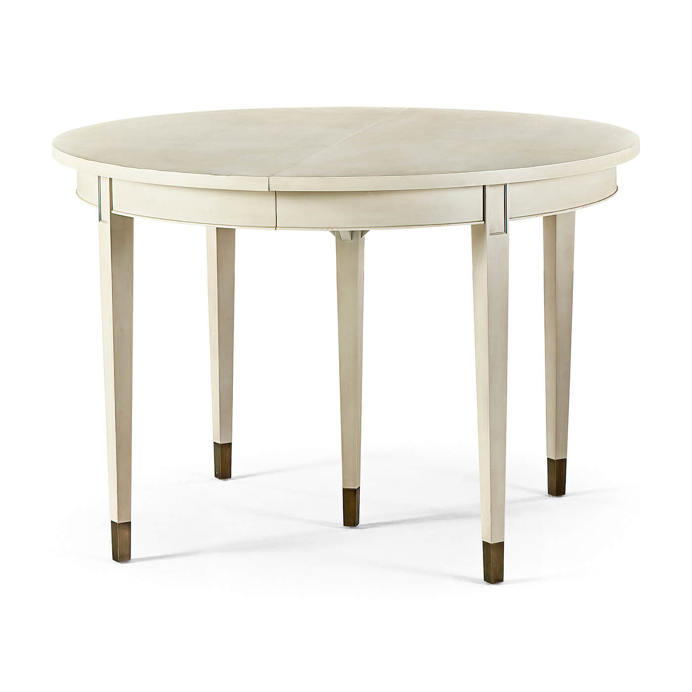 Round Swedish painted dining table, compact form.