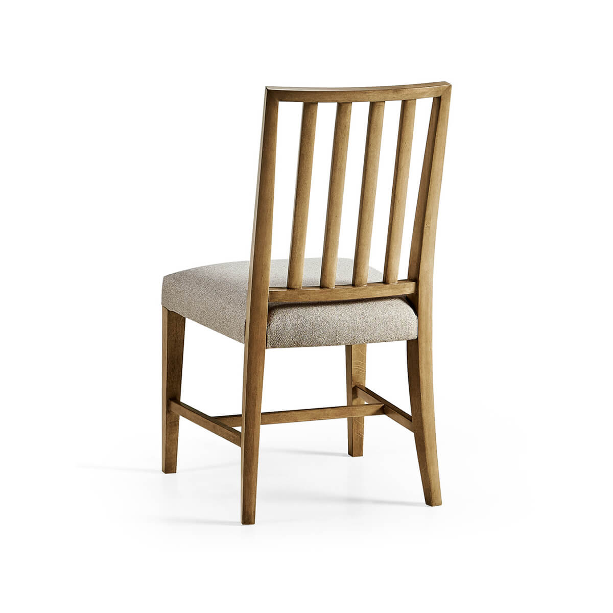 Back view of Swedish side chair, bleached cherry wood.