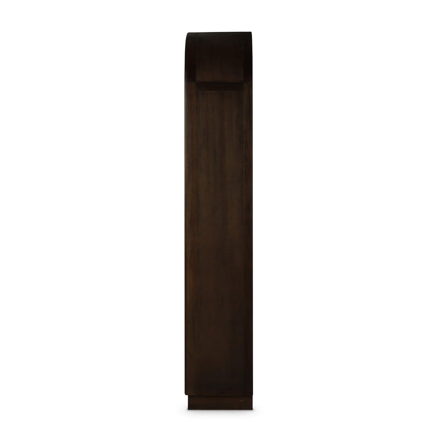 Side profile view of tall display cabinet.