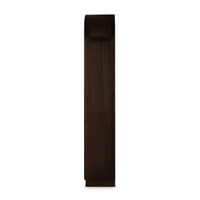 Side profile view of tall display cabinet.