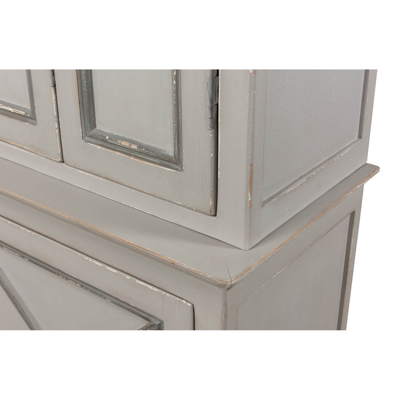 Close-up of cabinet corner detail.
