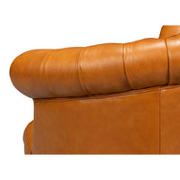 Close-up, chair side seam detail.