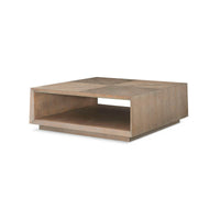 Tapered ash modern coffee table, angled view.
