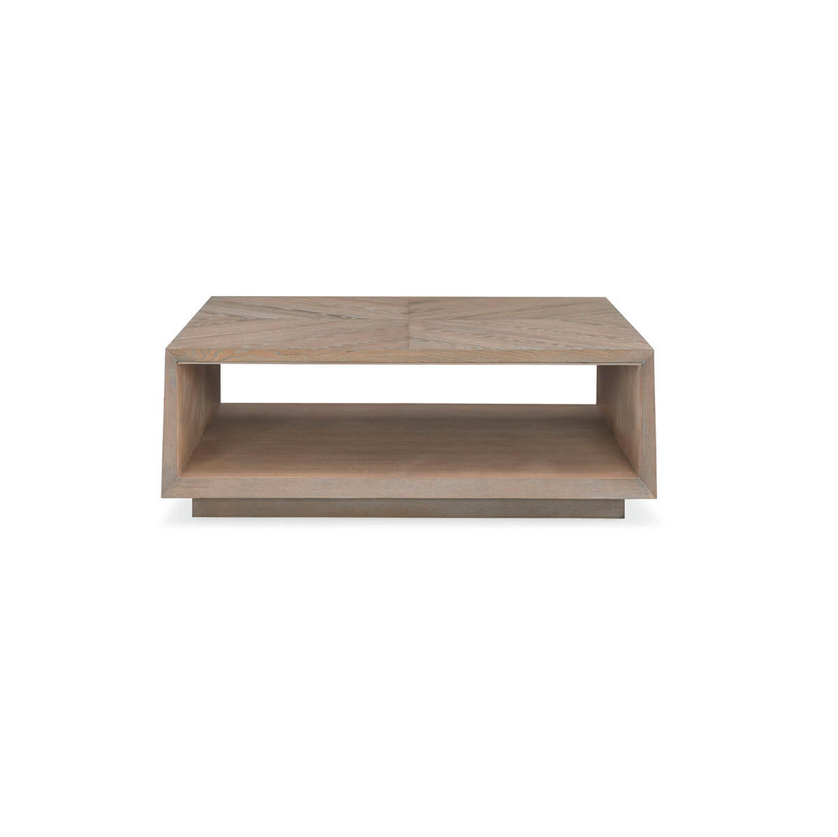 Tapered ash coffee table, front view.