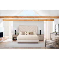 Bedroom featuring tapered ash modern nightstands.