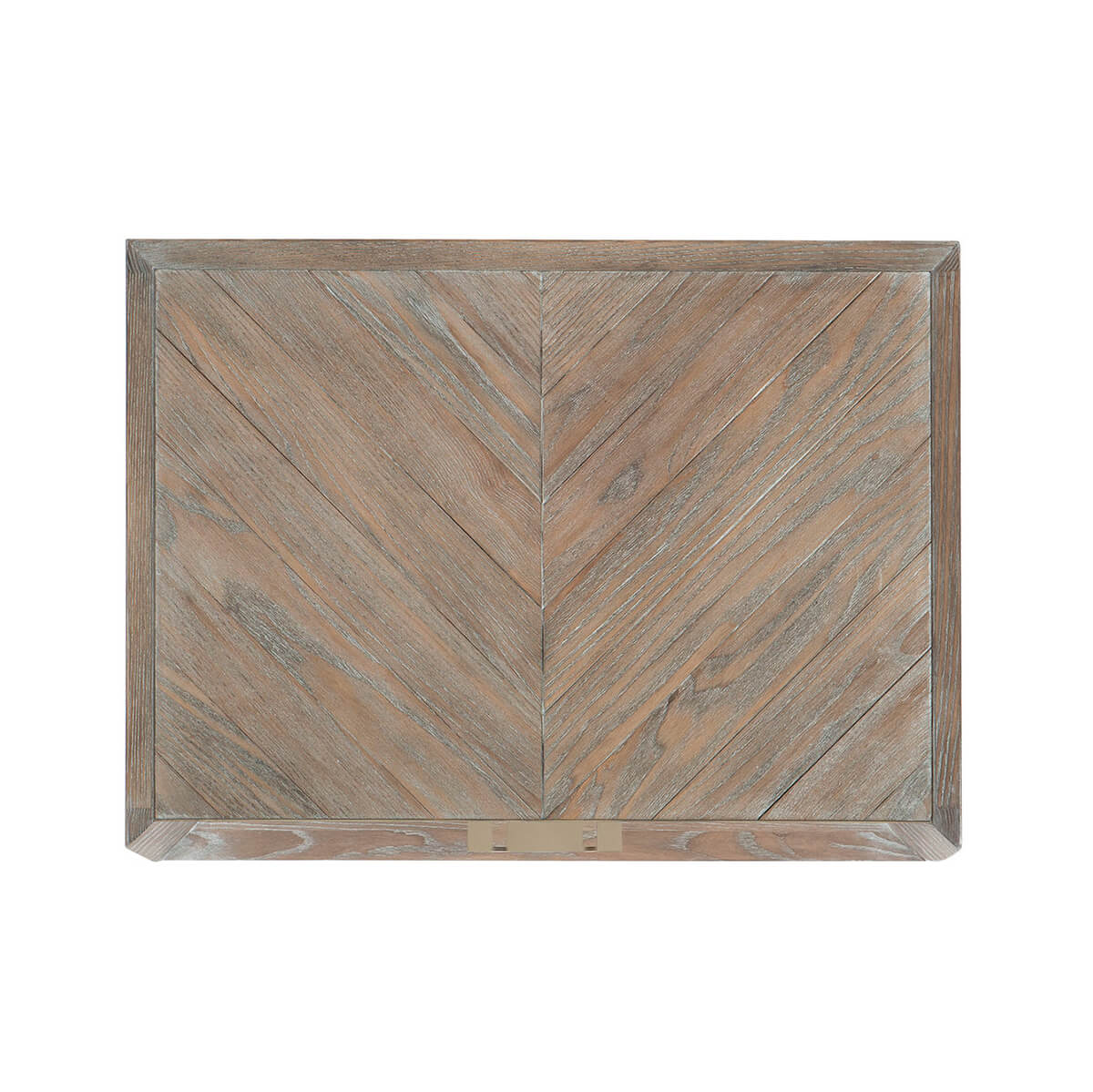 Tapered ash modern nightstand top view.