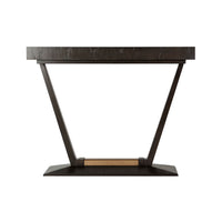 Front view of art deco console table structure.
