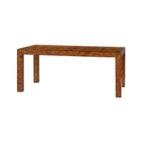 Burl wood desk, angled view with no background.