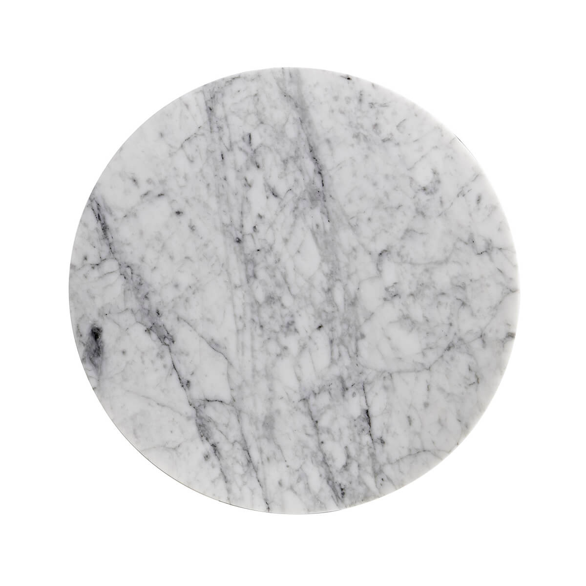Overhead view of marble top, eclectic accent table.