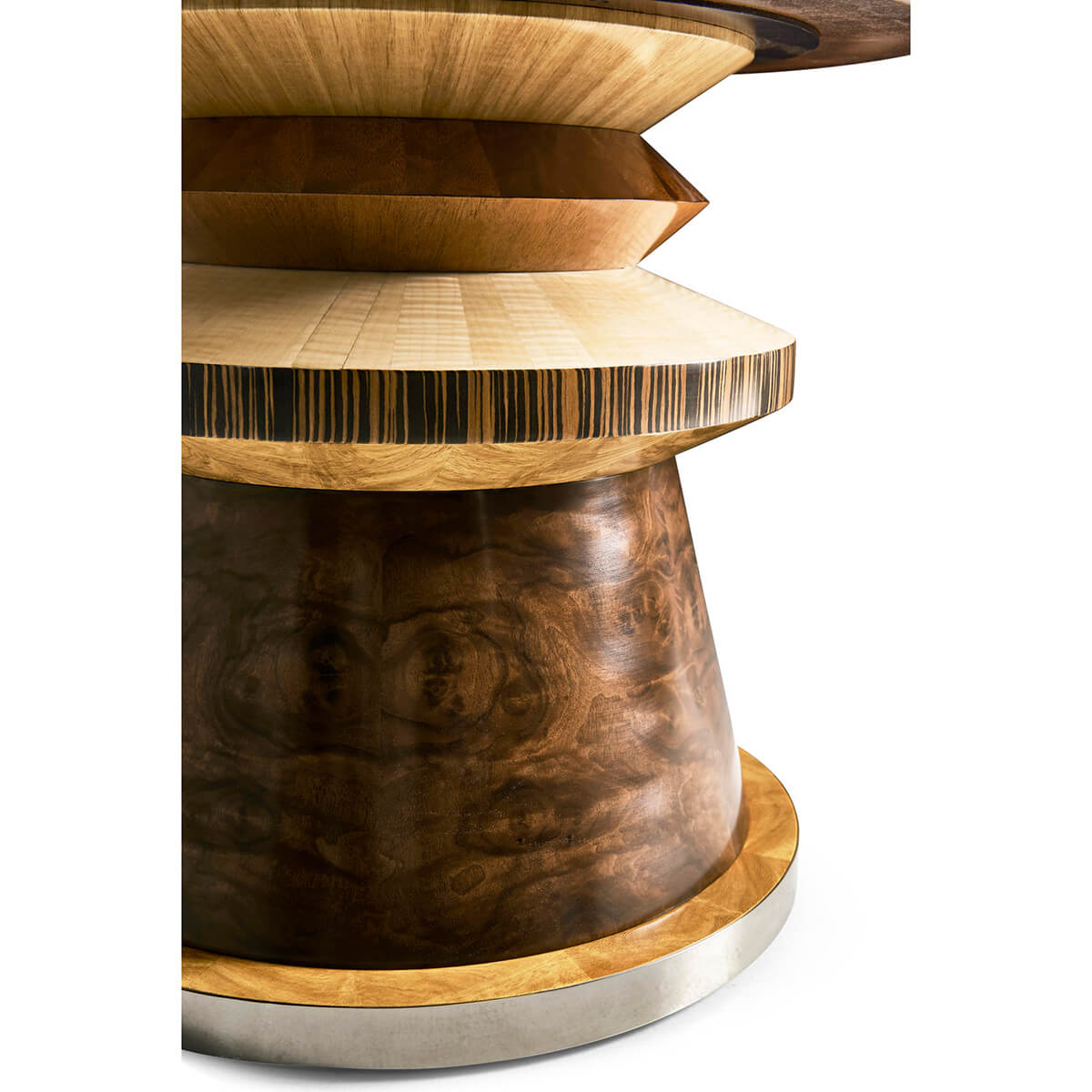 Unique wood and marble cocktail table detail.