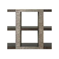 Three tier console table, straight-on perspective.