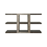 Front view, three tier industrial console table.