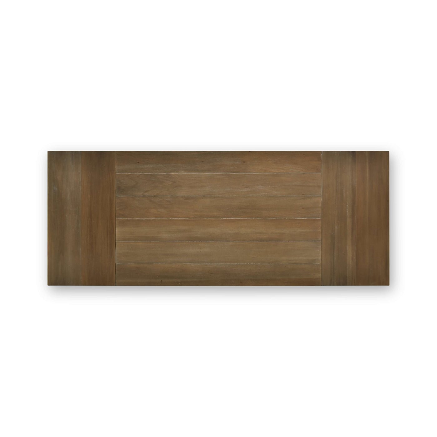Top-down view of table surface, visible wood grain.