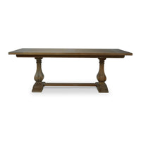 Alternate front view of trestle dining table.