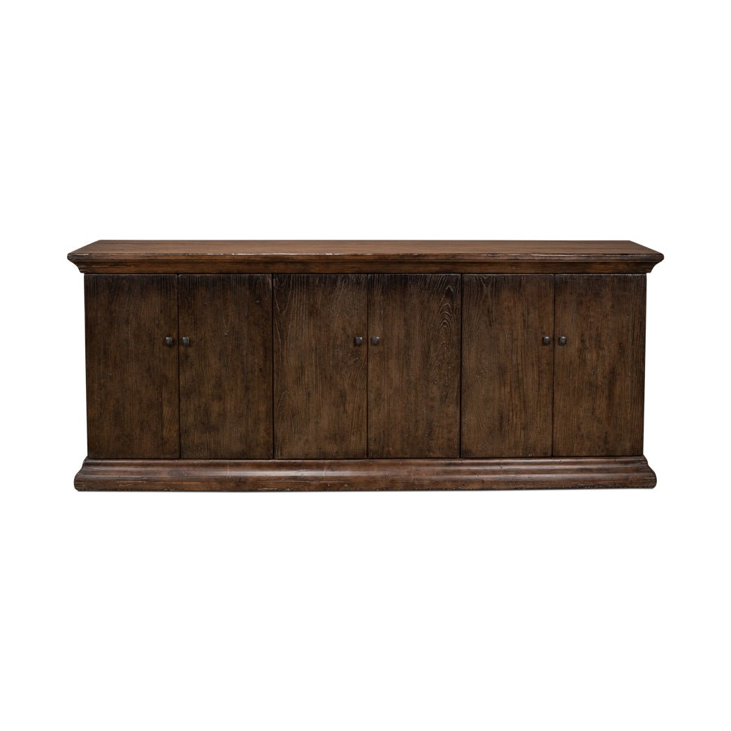 Front view of sideboard buffet with closed doors.