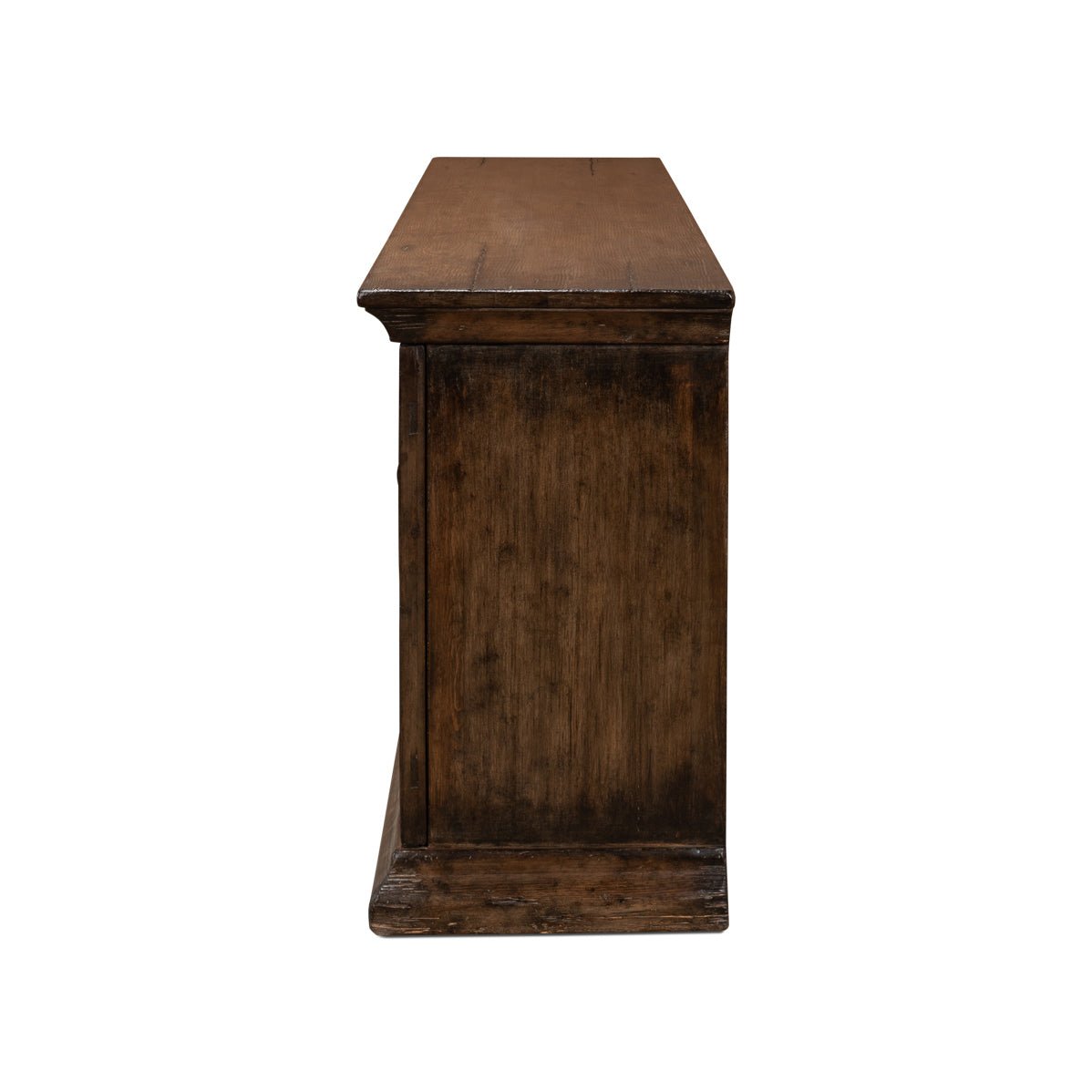 End perspective of sideboard with a classic design.