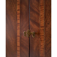 Traditional English sideboard, keyhole detail close-up.