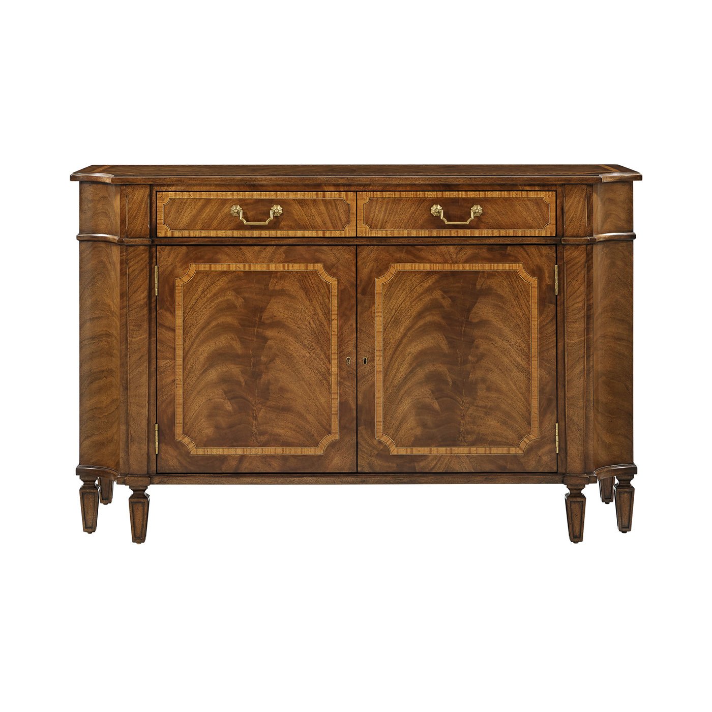 Front view of traditional English sideboard.