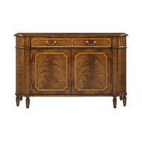 Front view of traditional English sideboard.