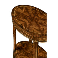 Close-up of the oval tabletop design.