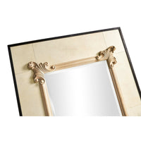 Top view of wall mirror, intricate border design.