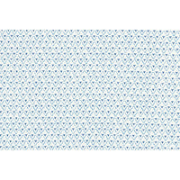 Close-up of trellis pattern fabric on storage ottoman.