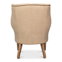 Tufted Leather Wing Chair with Brass Nailhead - additional view