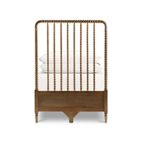 Rear view of spindle bed frame showcasing design.