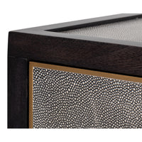 Two-Drawer Nightstand in Antique Gray Leather - additional view