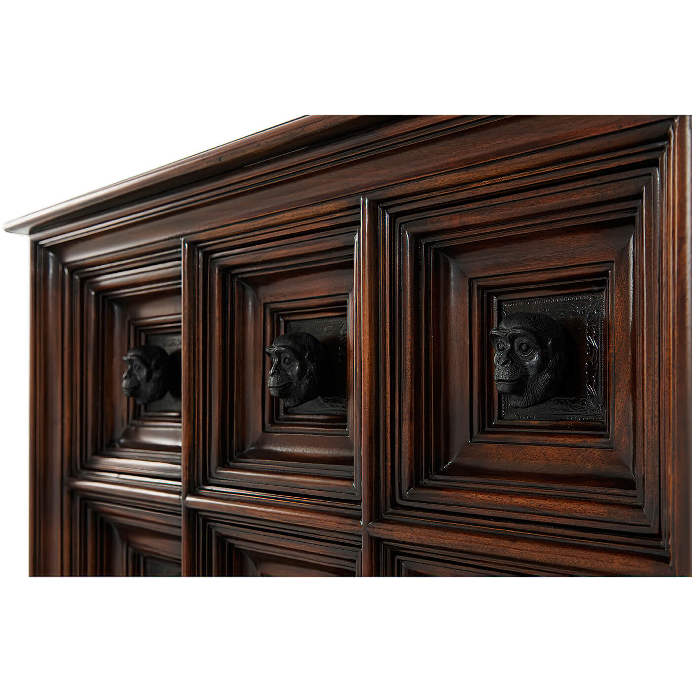 Italian chest drawer detail with intricate carvings.