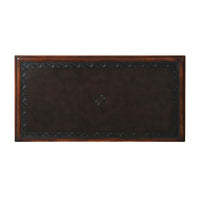 Top view of Italian chest showing decorative panel.