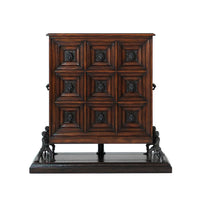 Italian chest front view showing drawer detail.