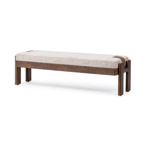Upholstered Bench with Wood Legs