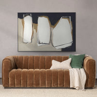 Velvet Sofa with Channel Back - Bronze, view 7